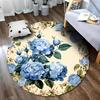 Free Shipping Round Floral Carpet with Blue Roses for Elegant Living Spaces Round Carpet for Home Sofa Bedroom,gift