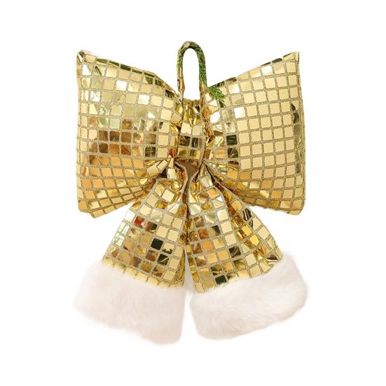 

Sequin Stuffed Bow Christmas Decoration Large Mirror Sequin Bow Hanging Decoration Small