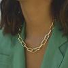 Retro Metal Chain Necklace for Women Simple Punk Trendy Chokers Geometric Chunky Short Collarbone Chain Jewelry Gift