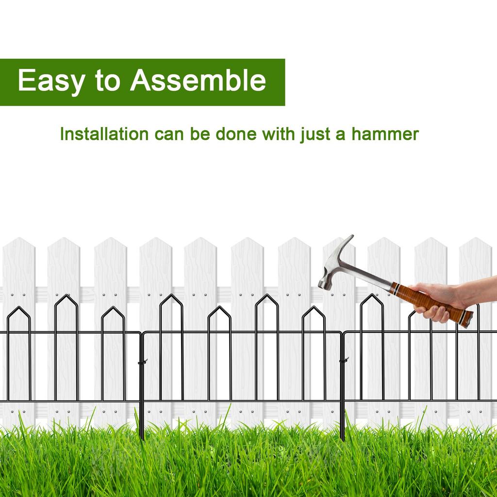 Garden Decorative Fence Metal Wire Fencing Border Outdoor 13in(H)*10ft(L) Small Fencing for Flower Bed Lawn Shrub Vegetable