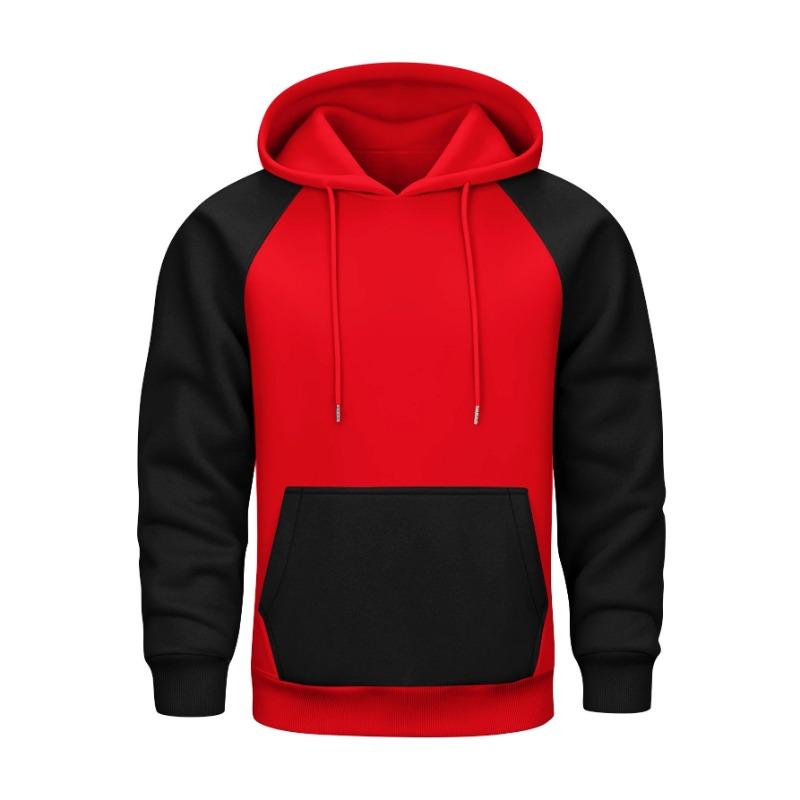 Men s Women s White Gray Color Block Raglan Sleeve Hooded Sweatshirt S красный
