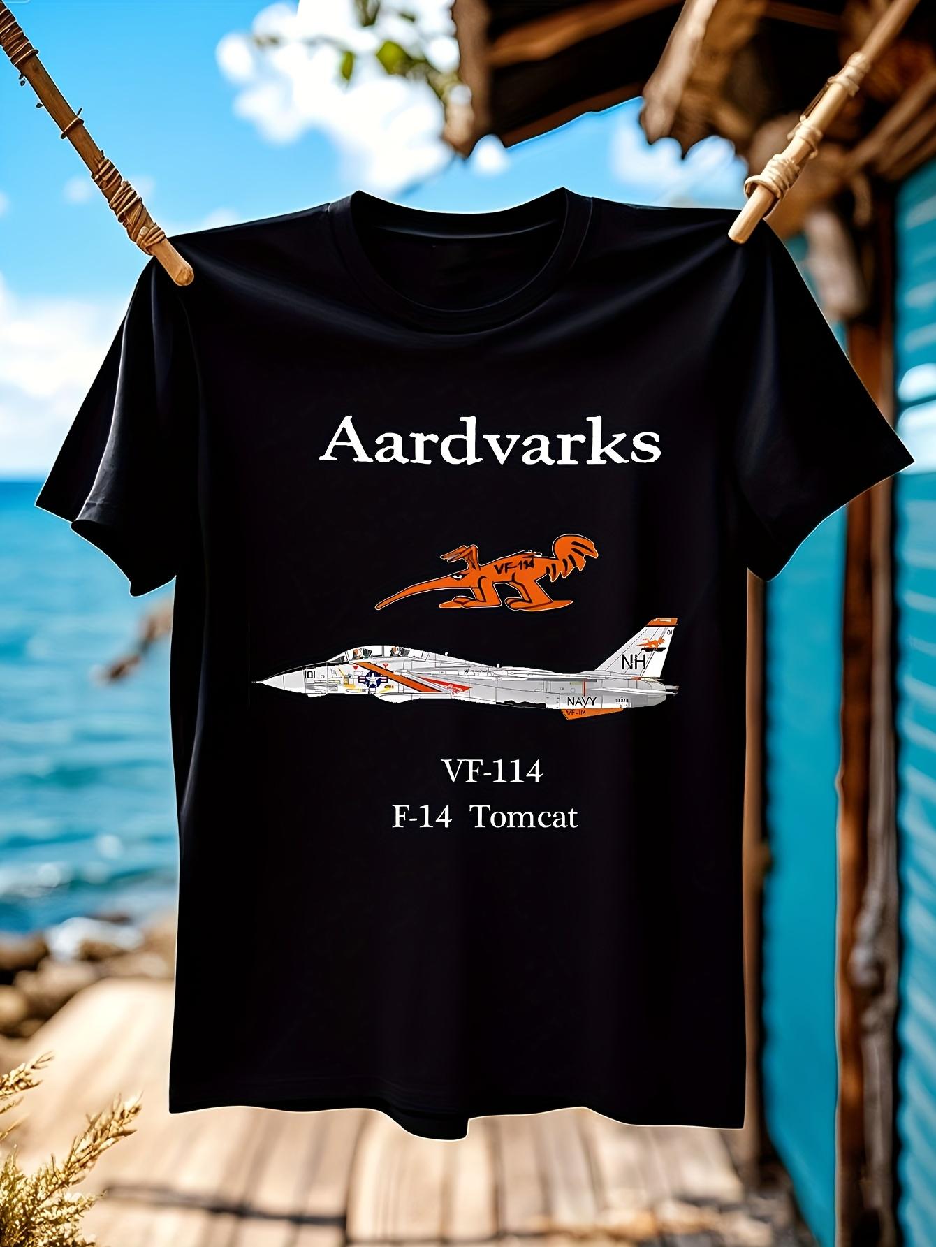 Navy VF-114 Aardvarks F-14 Tomcat Squadron Tshirt - Black... XXL