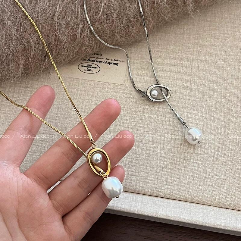 Dangling Beaded Sweater Chain Long Luxurious High-end Style Autumn-winter Versatile Necklace