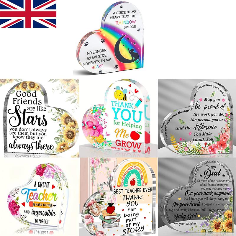 

Подарки учителю «Спасибо» за ее помощника воспитателя в детском саду, акриловую табличку в форме сердца 7#