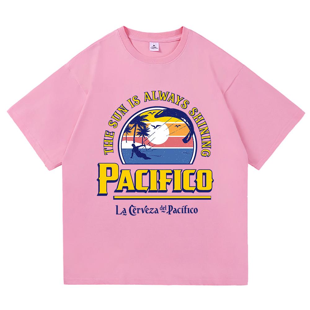 

La Cerveza Del Pacifico Beer T Shirt Men/Women Aesthetic Cerveza Pacífico Clara Tshirt Vintage 80 s 90 s Cotton Tees Shirts Tops M