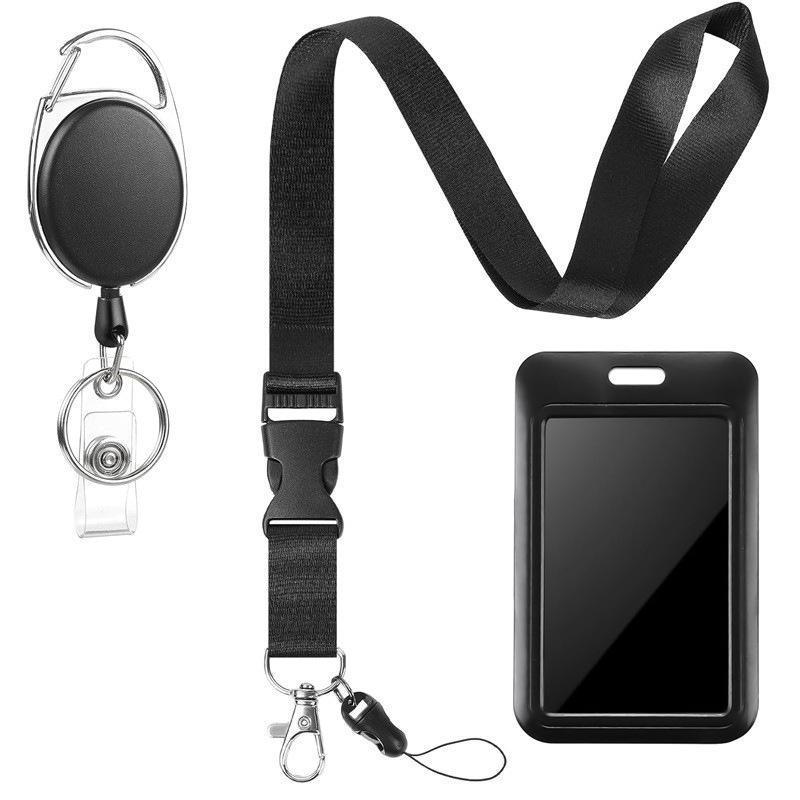 

Badge Lanyard Nurse Work Badge Factory Badge Holder with Retractable Buckle Lanyard Badge Holder Badge чёрный