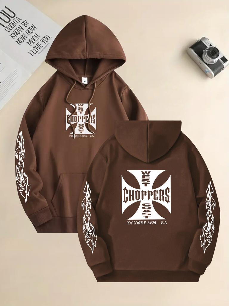 Men'S Kangaroo Pocket Long Sleeve Polyester Fall Winter Fashion Casual Wear Hoodie Hooded Sweatshirt Kangaroo Pocket Hoodi