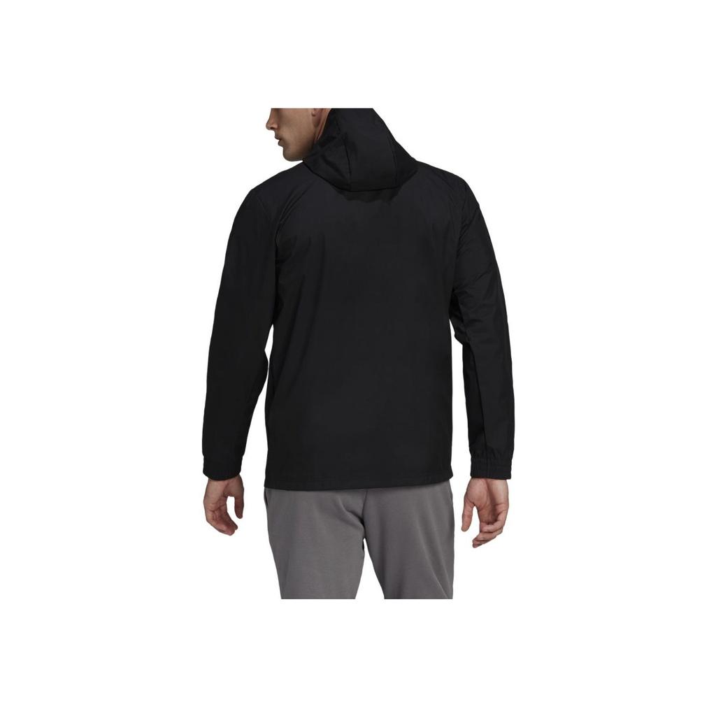 adidas Entrada 22 All-Weather Solid Color Hooded Long Sleeve Jacket Men Jacket Black HB0581