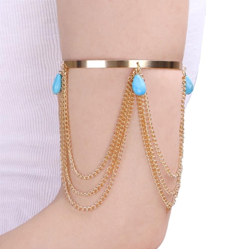 Women's Stacked Fringe Arm Chain Jewelry Customizable Fit Alloys Arm Bracelet for Casual and Formal Occasion