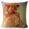 Art Nouveau Mucha Gallery Povlak na polštář Béžový povlak na polštář Autosedačka Home Decor