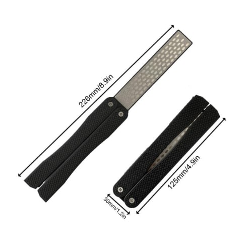 Section27 Diamond Whetstone, Handheld Knife Sharpener, Double-Sided, Foldable, with Storage Pouch, Portable Sharpener for Axes, Knives, Hatchets, and