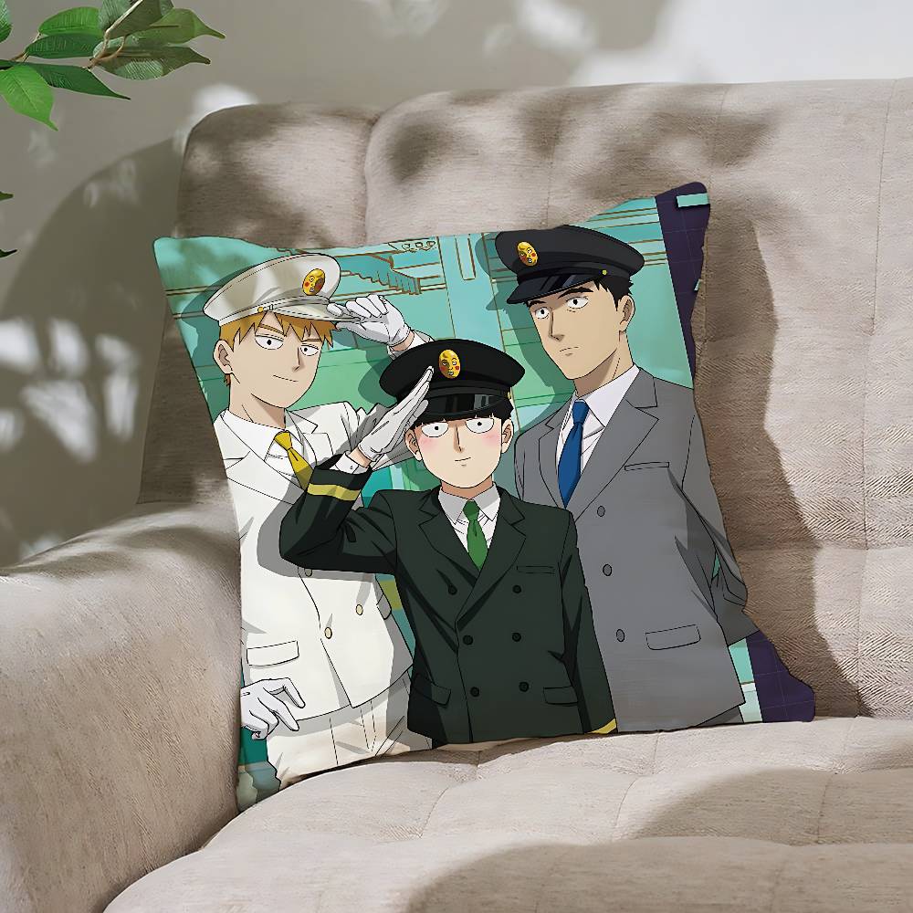 Funny A-Mob Psycho-S 100 Pillow Case Cushion Cover Soft Cute Throw Pillow Case For Car Sofa Pillowcase Polyester With Zipper