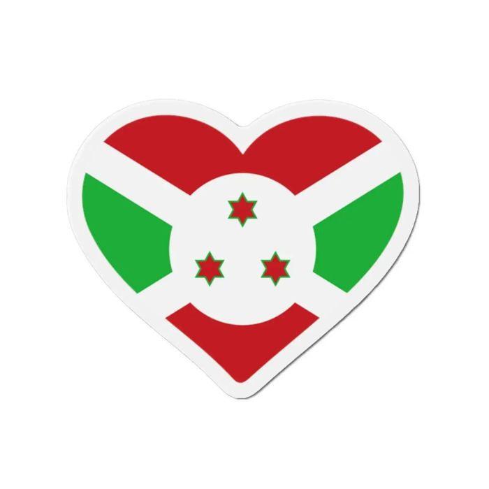 Aimant Coeur Drapeau Burundi - Multicolore - 9 Cm - 50 Pièces - Résine Synthétique - Mixte
