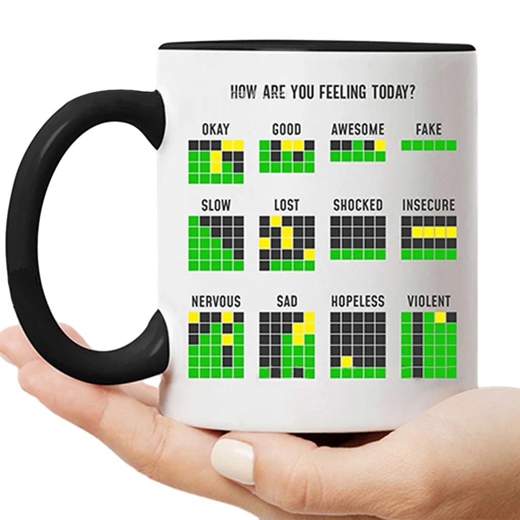 Ceramic Mugs For Wordle Lovers Chic-Style Handheld Coffee Water Cup For Home Kitchen Office