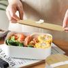 Bamboo Fiber Lunch Box Microwave Safe Meal Prep Container with Bamboo Lid for Adults, Portable Bento Box for Work and Home