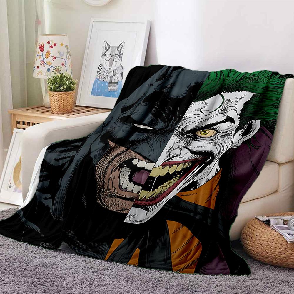 1pc Batman Joker Flannel Throw Blanket - HD Printed Lightweight Soft Warm All-Season Blanket for Sofa, Bed, Travel, Camping191
