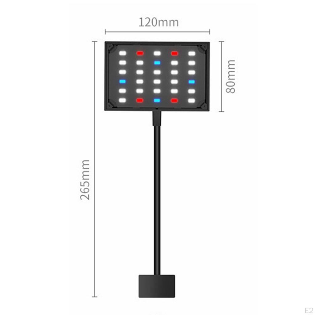 Akcesoria do oświetlenia akwarium 10 poziomów jasności Głowica obracana o 360° Klips do akwarium