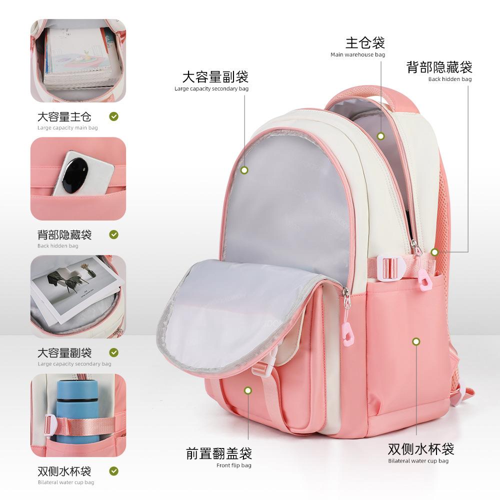 New schoolbag Ultra-light burden reduction, primary and secondary school student schoolbag, men's and women's large-capacity backpack backpack