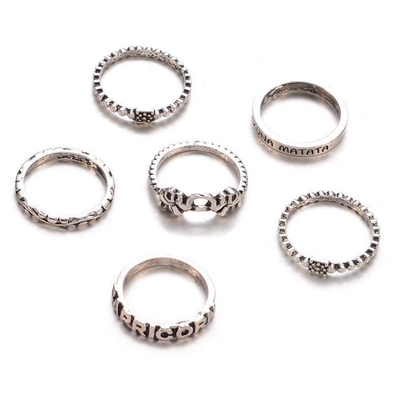 Schmuck Bunt Vintage Edelstein Gelenkring 6er Set Ring Charge