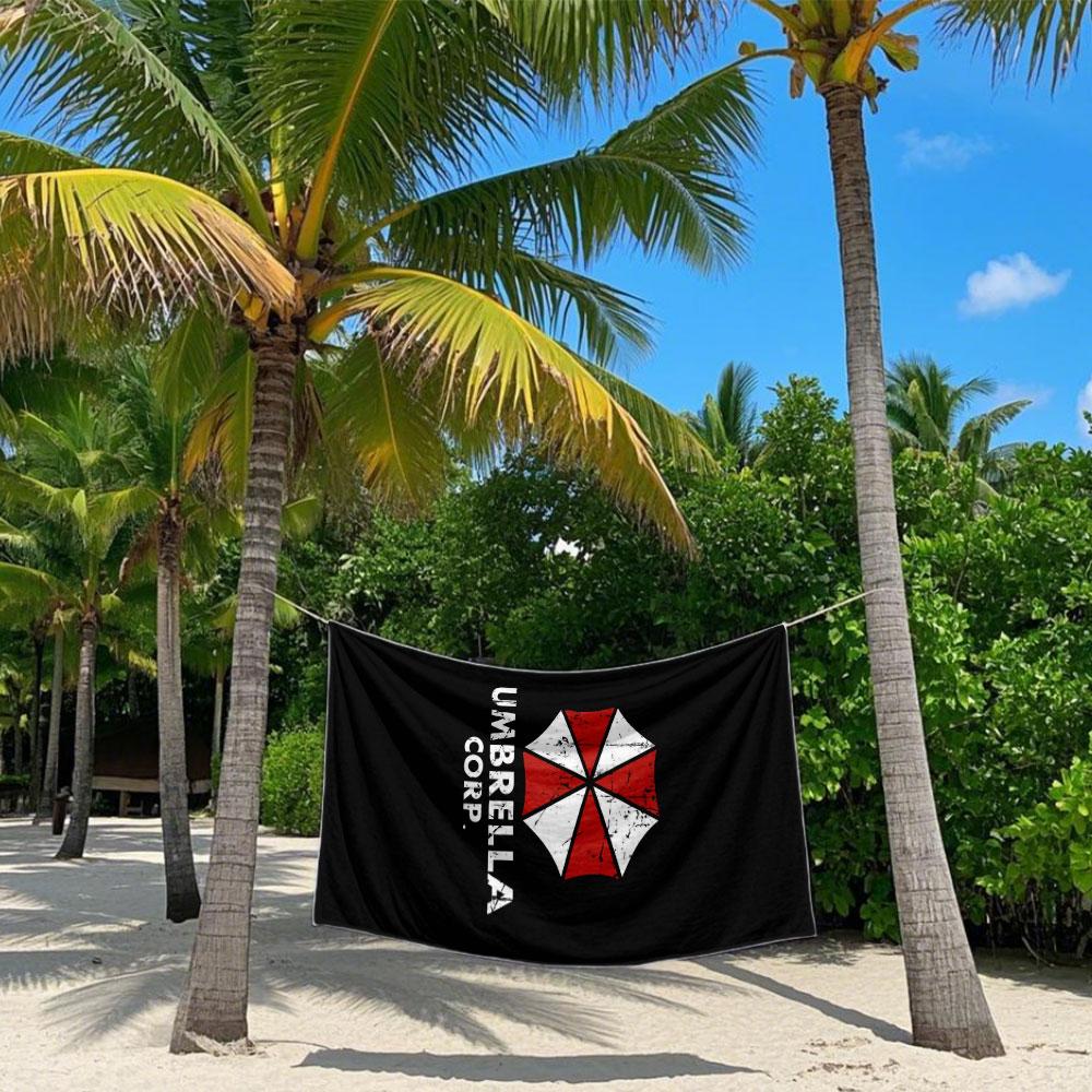 Game E-Evil Umbrella Beach Towel Quick Drying Travel Towel Unisex Soft Comfortable Quick Dry Portable for Men Women Beach