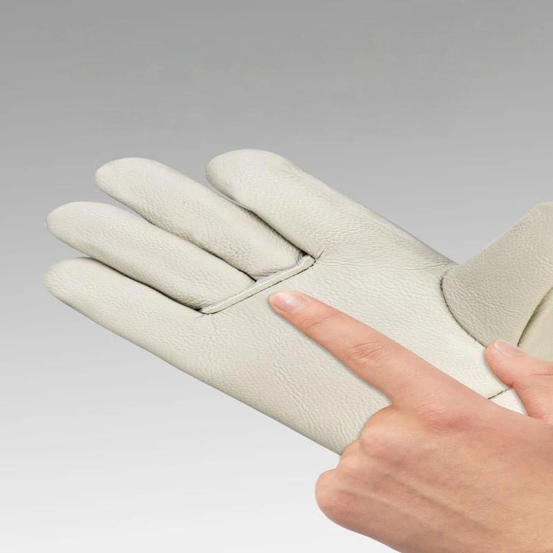 Welding Gloves Top Grain Genuine Cowhide 1 Pair Soft Comfortable Wear Resistant for Gardening Yard Pruning Work