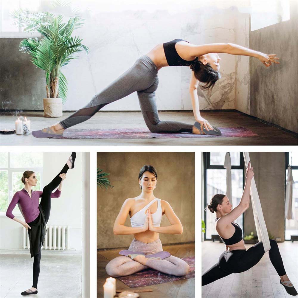 4 Paar Antislip Enkel Yoga Sokken voor Dames – Perfect voor Yoga, Pilates en Workouts