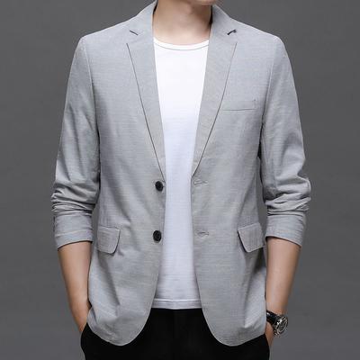 Linen Suit Fashionable Urban Two-piece Single-breasted Suit Jacket Casual Suit Solid Color Slim Notch Lapel
