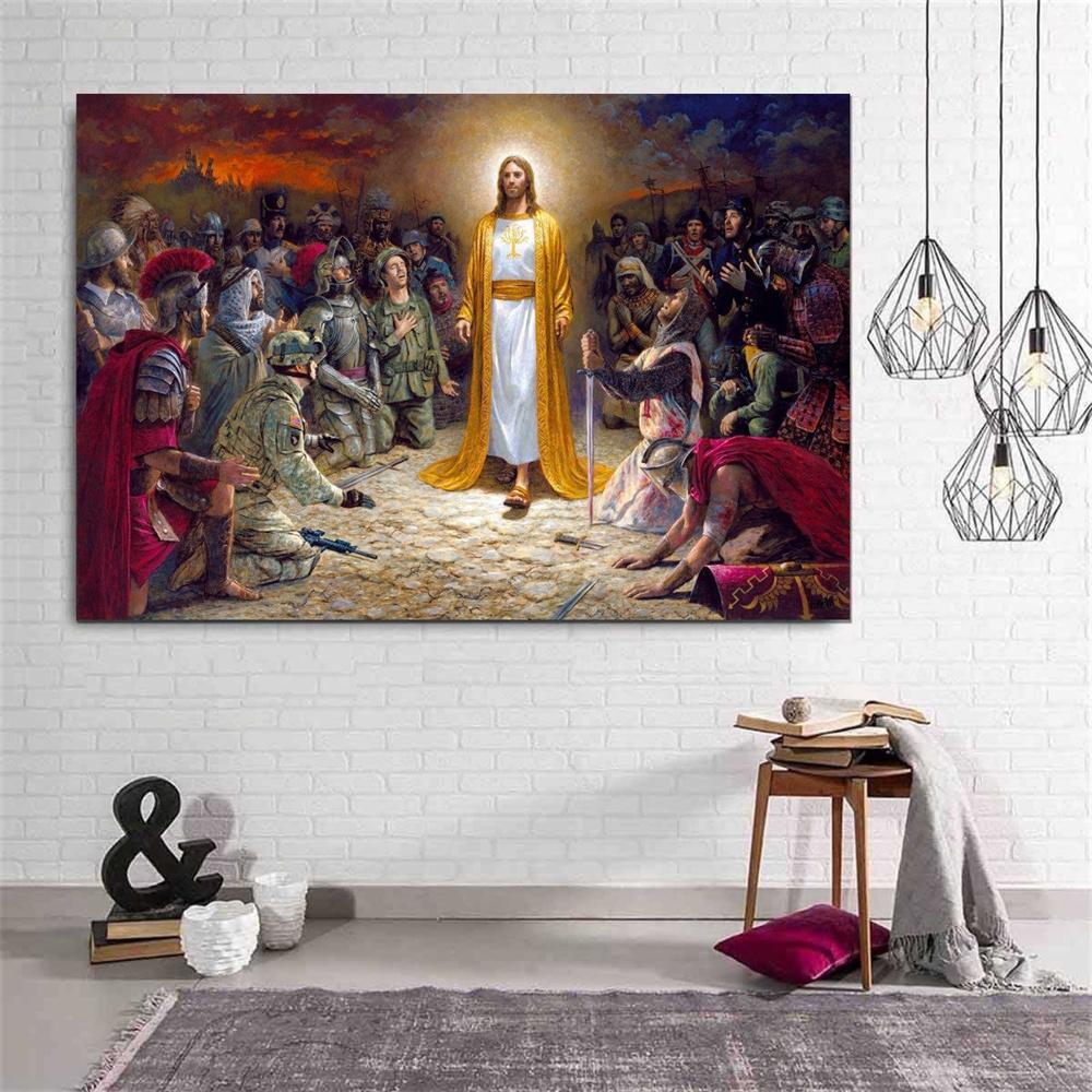 Vintage plagát Ježiš na plátne nástenné umenie Home Decor Jesus Wall Art Obrazy na plátne pre domácu galériu Wall Art Room Wall Decor