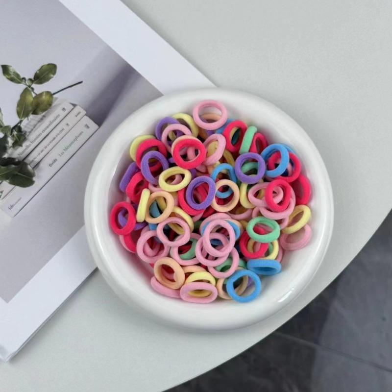 

10 шт. цветные базовые нейлоновые резинки для волос для девочек, резинка для волос с хвостиком, детские модные аксессуары для волос 10pcs