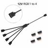 ARGB SYNC Splitter 1V 1 Pin 11V 1 Pin 1 to 1/1/1/1 11CM Mainboard ARGB Extension Cable with Protective Cap for Computer Chassis