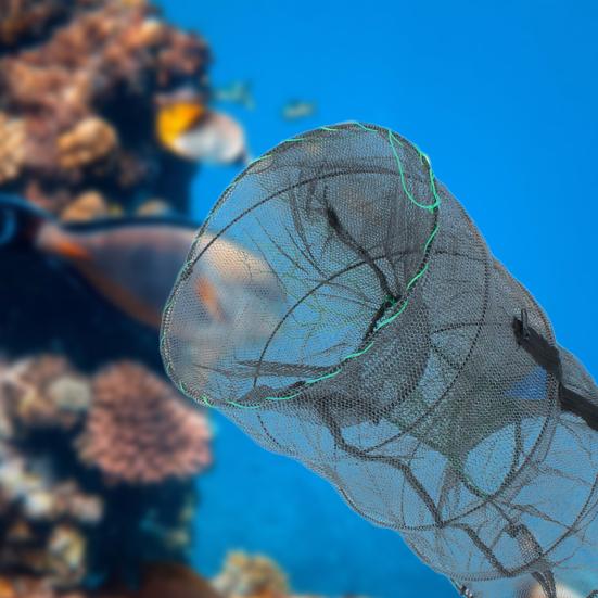 Large Automatic Folding Portable Fishing Net Trap Zipper Bait Spring Cage for Shrimp