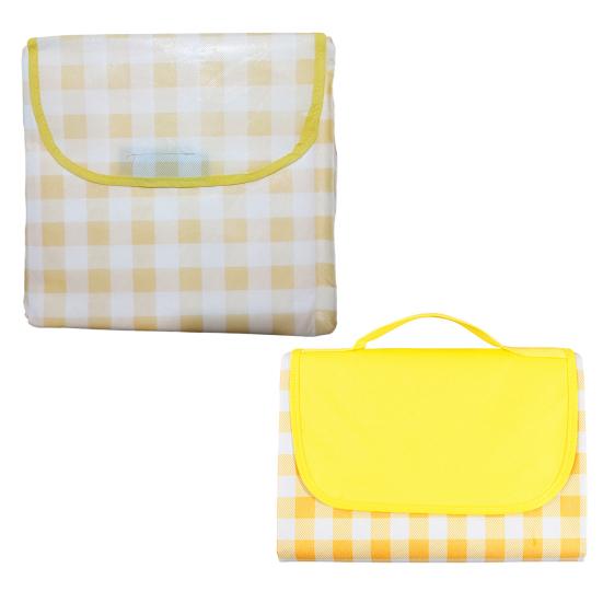 

Коврик для пикника, водонепроницаемый влагостойкий узор, ткань Оксфорд, складное уличное портативное пляжное одеяло в клетку, домашнее домашнее одеяло M жёлтый