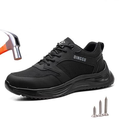 Lightweight Safety Shoes Men Anti-smash Anti-puncture Black Work Shoes Steel Toe Security Sneakers Protective Safety Boots