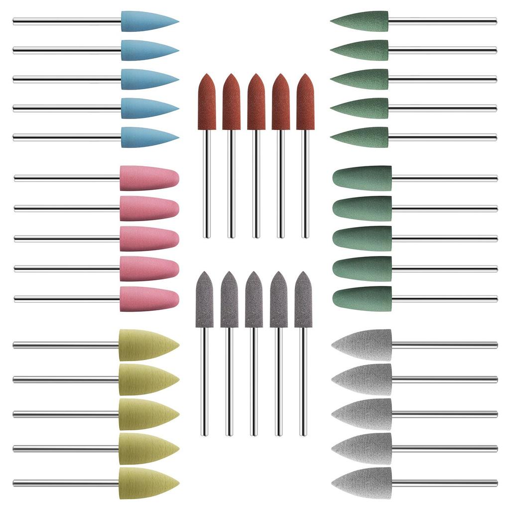 5 Bucăți Cauciuc Silicon Lustruitor de Unghii Cauciuc Bit de Freză pentru Unghii Freză Siliconică de Lustruire Buffer Polizor pentru Mașină Electrică