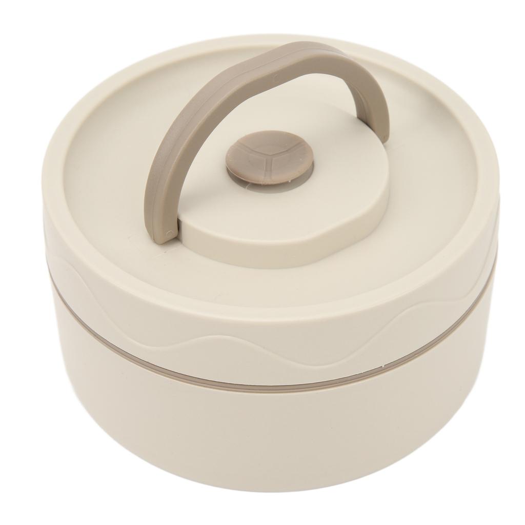 Thermal Cooking Pot 440ml 304 Stainless Steel Double Layer Portable Round Shape Thermal Lunch Container