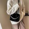 Winter New Soft Plush Portable Female Mini Handbags Fashion Versatile Pearl Small Square Women's Crossbody Bag Soft Texture Ladies Messenger Bags