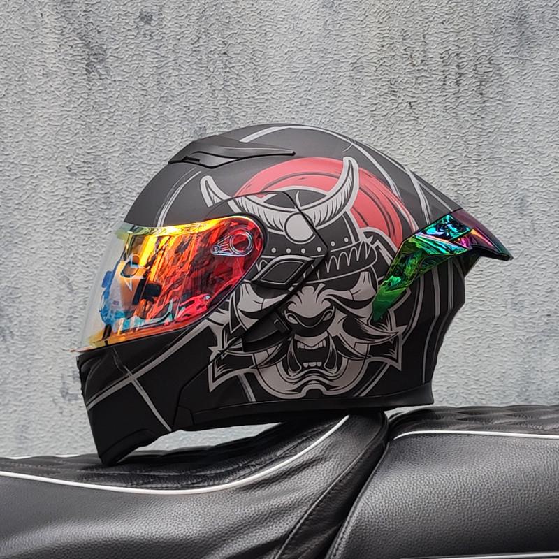 E5GOrz Flip-up Motorcycle Helmet for Men & Women – Full Face, All-Season with Bluetooth Slot, Big Tail Wing, 3C Certified