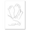 Linea astratta mamma bambino mano cuore minimalista arte murale tela pittura nordica poster e stampe quadri da parete decorazioni per la camera dei bambini