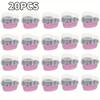 20PCS Heart Shape Disposable Aluminum Foil Cupcake Liners with Lids Mini Cake Pans for Wedding Birthday Party Kitchen Gadget