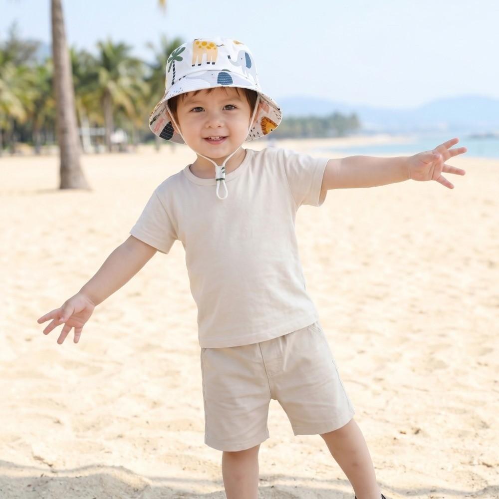 Breathable Bucket Fisherman Hat Cartoon Design Panama Hat Soft Baby Sun Bonnet Toddler