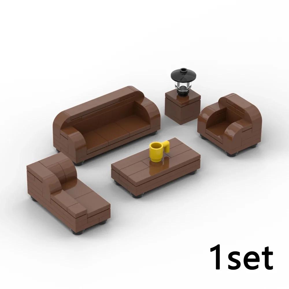City Furniture Bed Series Creative Bricks TV Kitchen Bedroom Bathroom Parts Basketball Stand DIY Kits Kids Toys Building Blocks