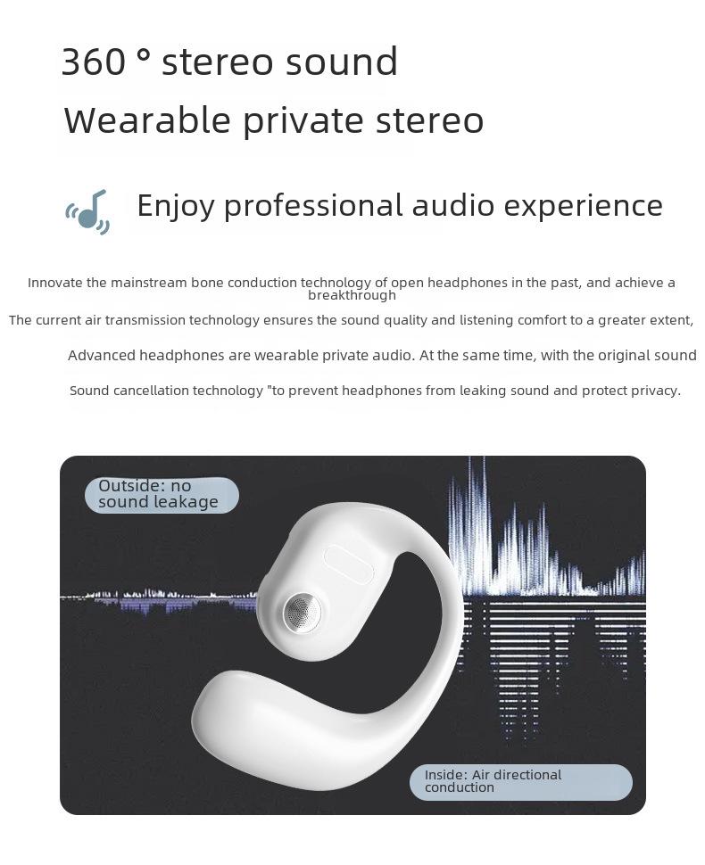 Căști Bluetooth cu cârlig de ureche YJ77: Căști OWS cu Conducție Osoasă pentru Apeluri cu o Singură Ureche