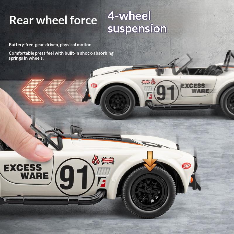 Shelby Cobra Replica Alloy Car Model 1:24 Convertible Retro Collection Classic Car Toy Car Boy Holiday Birthday Gift