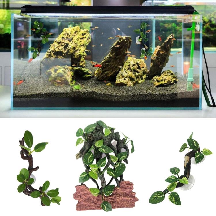 Terrarium Plant voor Slang Kunstmatige Klimtak Reptielen Hoek Boom Plant
