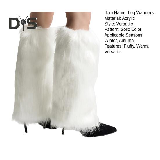 1 Paar Beinwärmer aus Kunstpelz für Frauen und Mädchen, weiche Stiefelmanschetten aus Plüsch, flauschige, pelzige Beinmanschetten für Wärme im Winter