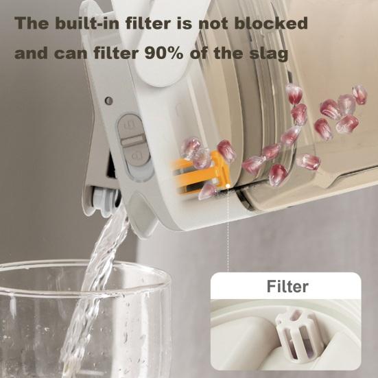 2.3L Cold Kettle Drink Dispenser with Spigot Leakproof Sealed Fruit Infuser Beverage Container for Fridge Seal Filter Faucet Outdoor Use
