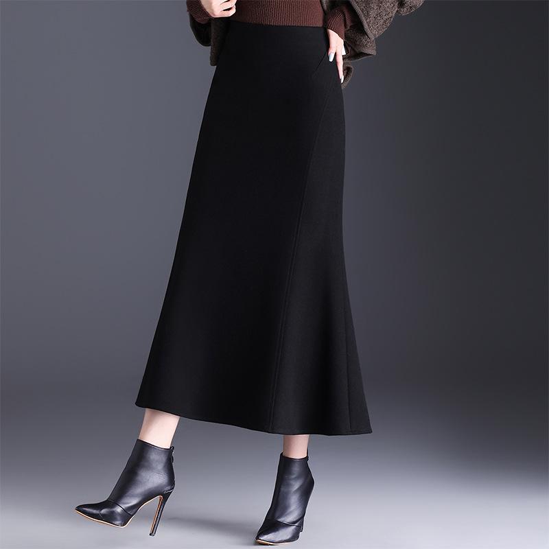 Autumn/Winter 2025 Cashmere High-Waist Mermaid Pencil Skirt