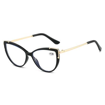 2528 Cat Eye Anti-Blue Glasses Women'S Fashion Cat Frame Ultra-Light Middle-Aged And Elderly High Definition Reading Glasses