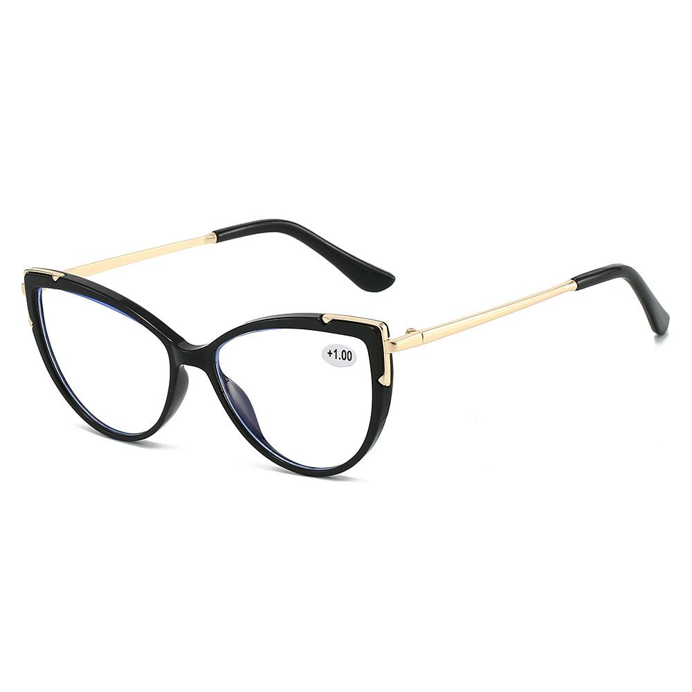 Neue Vintage Cat Eye Lesebrille Unisex Ultraleichter Metallrahmen Blaulichtfilter Presbyopie Brille Damen Beliebte Brillen