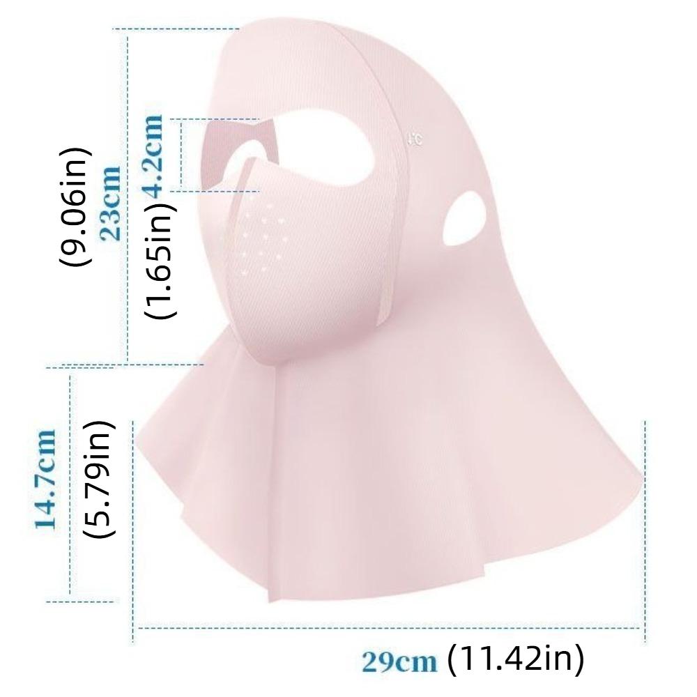 Thin Summer Full-Face Sunscreen Veil Anti UV UPF 50+ Ice Silk Face Cover Breathable Outdoor Neck Wrap Cover Unisex